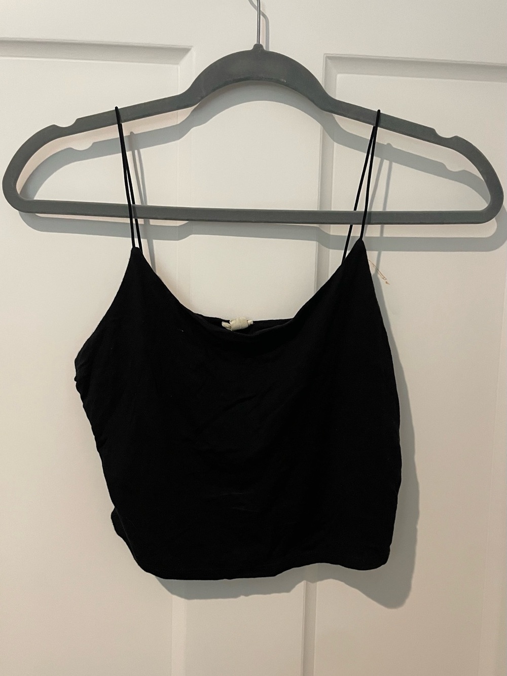 Garage Black Spaghetti-Strap Crop Camisole